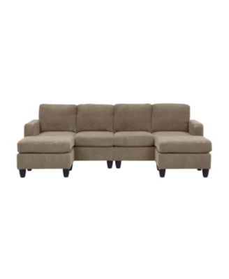 Savannah Modular Corduroy Sectional Sofa with Ottoman