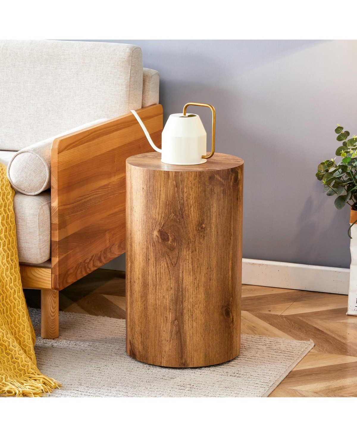 Streamdale Furniture Patterned Cylindrical Table - Versatile for Dining, Coffee, or Desk Use