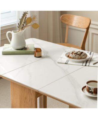 Streamdale Oak Extending Dining Table Rock Slab Top 4-6 People