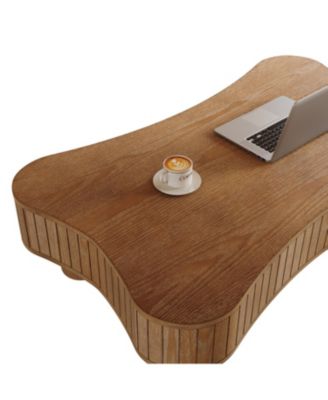  Lift Top Coffee Table - Fluted Panel, Hidden Storage, Walnut