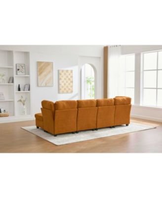 Modular Sectional Sofa- Convertible 6-Seat Couch with Chaise & Ottoman