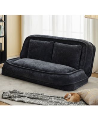 Double Dog Bed Sofa Couch, Extra Large, Adjustable, Chenille Black