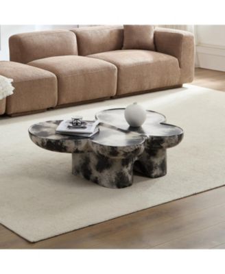 Streamdale Black & Beige Limestone Style Coffee Table