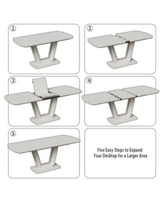 MDF  Expandable Dining Table, U-Legs, Home/Office