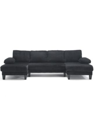 U-Shaped Sofa with Double Chaise, Oversized 4-Seat Couch