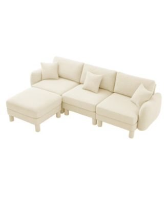 Modern Boucle Sofa with Curved Arms