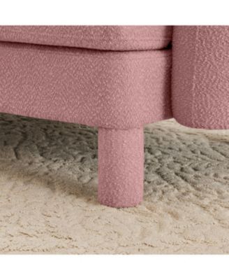 Streamdale Boucle U-Shape Sectional Sofa with Ottomans, Shell Arms, Pink