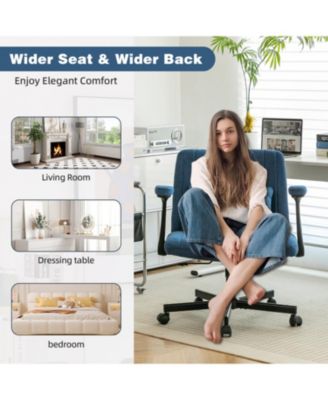 Modern Linen Blue Criss Cross Armrest Office Chair - Product Details