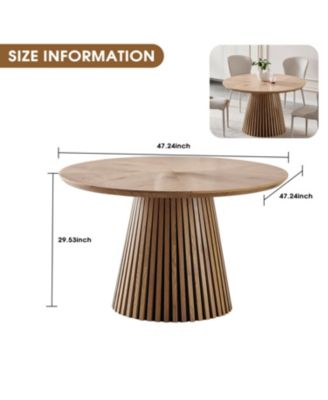 Modern Round Wooden Dining Table - Space Saving