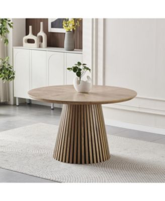 Modern Round Wooden Dining Table - Space Saving