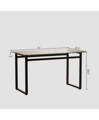 Streamdale 51" Modern Glass Dining Table, Chrome Legs