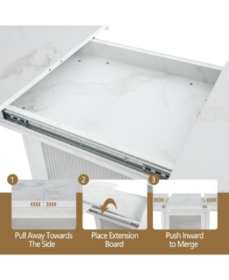  Modern Extendable Marble Dining Table with Storage