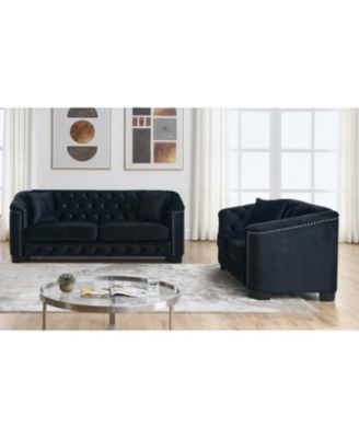 3-seater + 2-seater Combination sofa.Velvet black