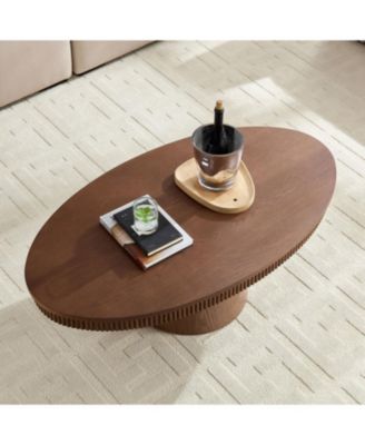 Modern Oval Handcraft Drum Coffee Table