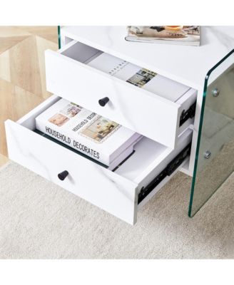 + 1 Pc. + Glass + Storage + Bedside Table