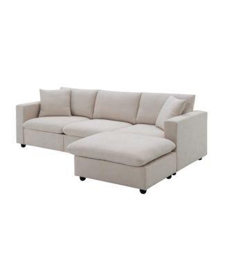  Modern Sectional Sofa, Cloud Couch with Ottoman