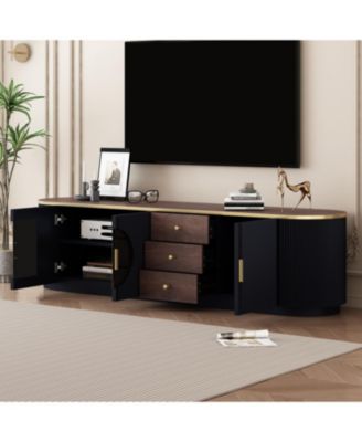 71" Modern TV Stand - 3 Drawers, Shelf & Cabinets