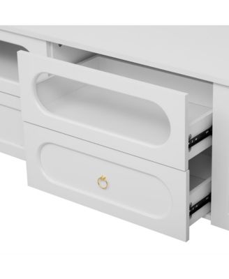 78.8" Retro TV Stand - Media Console w/ Cabinets & Drawers