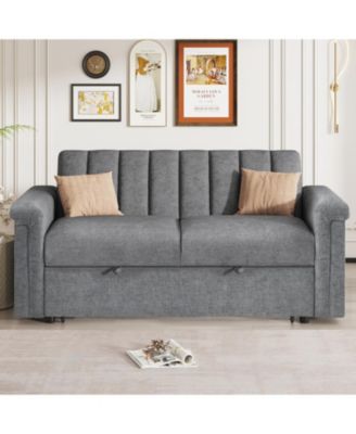 Convertible Soft Cushion Sofa Pull Bed, for Two People to Sit On