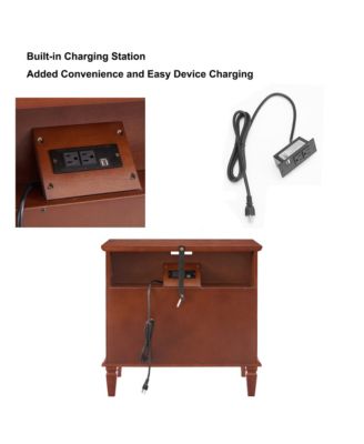 Nightstand with Charging Station and Drawers