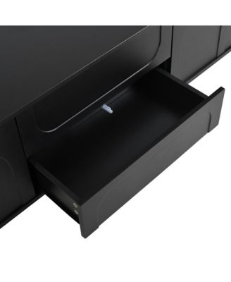 Arched Door TV Stand with Drawers for TVs up to 75", 5 Iron Legs