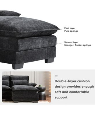 U-Shaped Sectional Sofa with USB & Cup Holders
