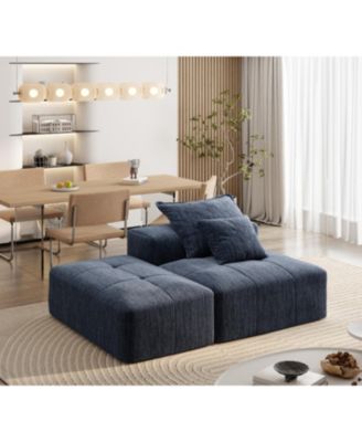 Modern Chenille Modular Sectional Sofa with Pillows