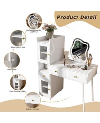 Vanity Dressing Table with LED Mirror & Storage
