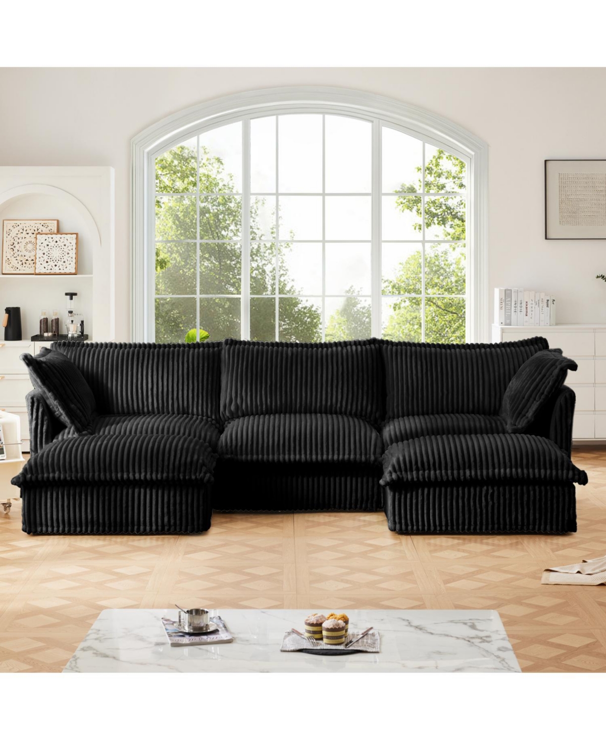Streamdale Furniture Slipcovered U Shape Sectional Sofa