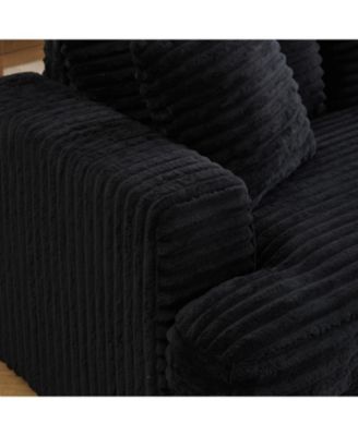 Corduroy 3-Seater Sofa w/ 4 Pillows