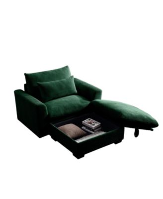 Corduroy Modular Sofa with Storage Ottoman