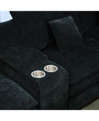 Streamdale U Shaped Cloud Couch, 144" Modular Chenille Sofa with Ottoman & Console