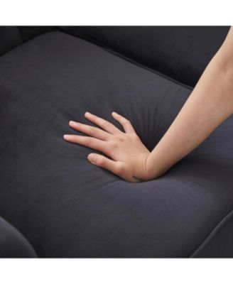  Velvet Chesterfield Sofa 85.5" Rolled Arms 3 Seater Button Design + 2 Cushions