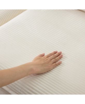 Streamdale Plush Cloud Modular Sofa- 4-Seater + 2 Footstools, Beige Chenille Cushions & Pillows