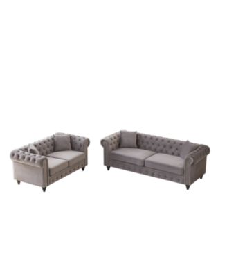 Streamdale Modern 5-Seat Sofa Set, Wood Frame & Feet, 4 Cushions