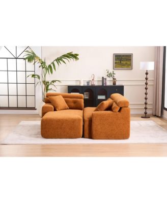 Streamdale Orange Convertible Sectional Sofa, 86"L