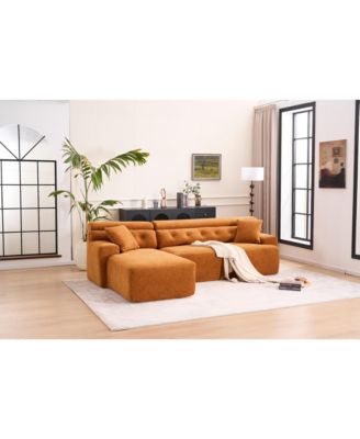 Streamdale Orange Convertible Sectional Sofa, 86"L