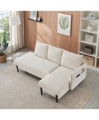 Corduroy Sofa with 3 Pillows