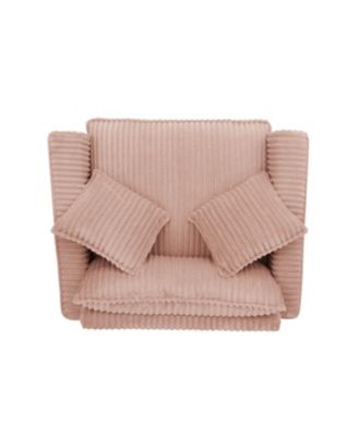 Pink Lazy Sofa Chair with Backrest & Armrests