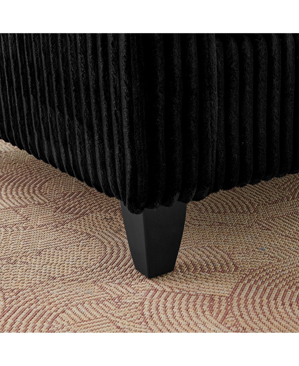 Streamdale Furniture Black Corduroy Tufted Accent Chair