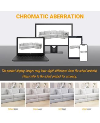 Streamdale Oversized Modular Sectional Sofa Couch Set with 6 Pillows - White