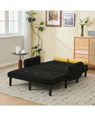 Streamdale   Corduroy Loveseat Sleeper Sofa with Storage & USB