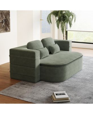 75" Foldable Sofa Bed with Blanket
