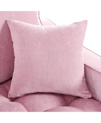 55" Modern Chaise Lounge Sofa Bed with Tufted Seat & Pillows