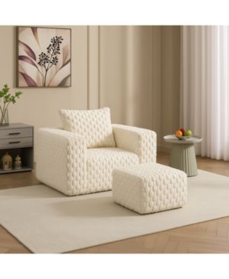 Corduroy compression sofa with Ottoman