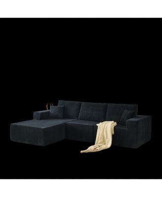 110" Cloud Modular Sectional Sofa w/ Ottoman & Pillows