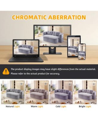 78.7" Foldable Corduroy Sofa Bed with Blanket & Pillows