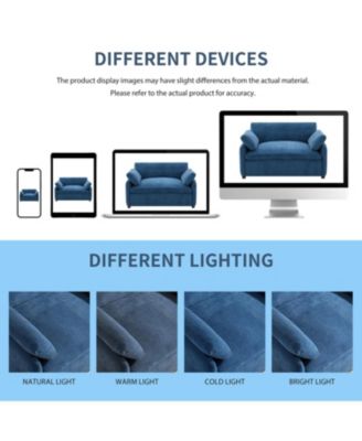  Oversized Chenille Sofa Chair - Wide Deep Seat, Modern Armchair