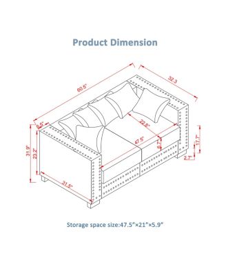 Modern Velvet Sofa 2+3 Seater, Silver Nail Trim, Apricot