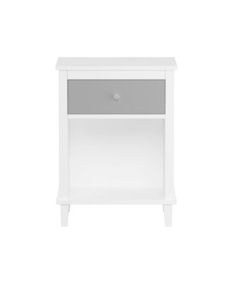 Wooden Nightstand - Gray/Silver Handle